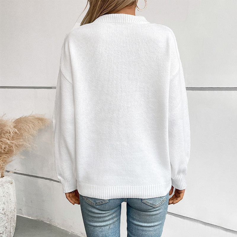 Women's Sweaters American Flag Pullovers Crew Neck Sweaters