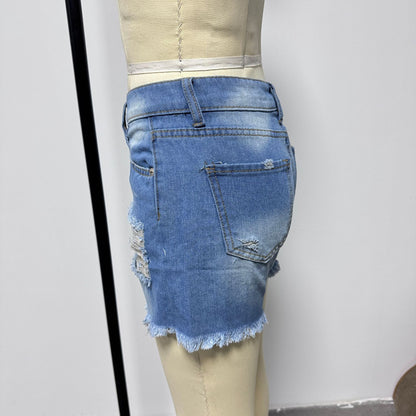 Hot sale summer fashion ripped denim shorts for women